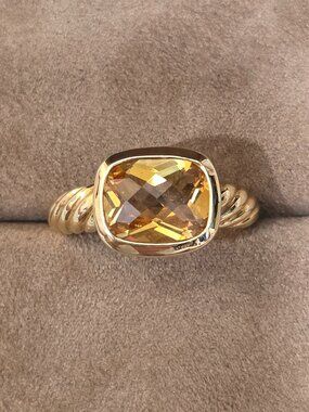 DAVID YURMAN 18K YELLOW GOLD CITRINE NOBLESSE RING